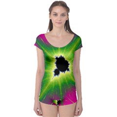 Fractal Art Math Abstract Artwork Pink Magenta Boyleg Leotard 