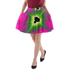 Fractal Art Math Abstract Artwork Pink Magenta A-line Pocket Skirt by Ravend