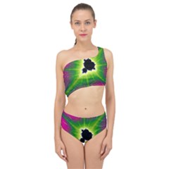 Fractal Art Math Abstract Artwork Pink Magenta Spliced Up Two Piece Swimsuit