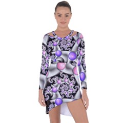 Background Fractal Annotation Sample Fantasy Asymmetric Cut-out Shift Dress