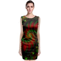 Fractal Green Red Spiral Happiness Vortex Spin Classic Sleeveless Midi Dress