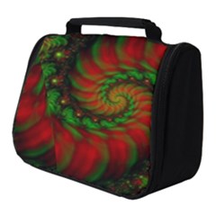 Fractal Green Red Spiral Happiness Vortex Spin Full Print Travel Pouch (small) by Ravend