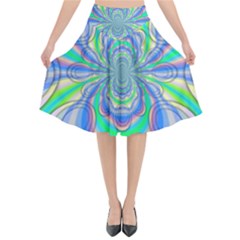 Fractal Geometry Mathematics Gradient Ovals Math Flared Midi Skirt