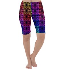 Rainbow Grid Form Abstract Background Graphic Cropped Leggings  by Ravend