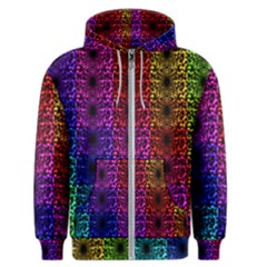 Rainbow Grid Form Abstract Background Graphic Men s Zipper Hoodie