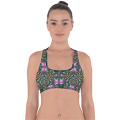 Kaleidoscope Digital Kaleidoscope Fractal Mirrored Cross Back Hipster Bikini Top 