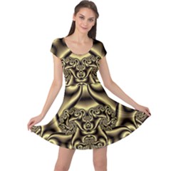 Background Fractal Sample Fantasy Texture Design Cap Sleeve Dress