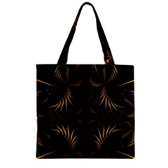 Fractal Symmetry Symmetrical Art Artwork Zipper Grocery Tote Bag by Ravend