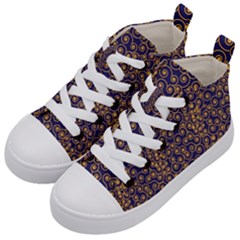Spiral Pattern Texture Fractal Circle Geometry Kids  Mid-top Canvas Sneakers