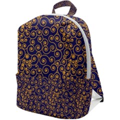 Spiral Pattern Texture Fractal Circle Geometry Zip Up Backpack by Ravend