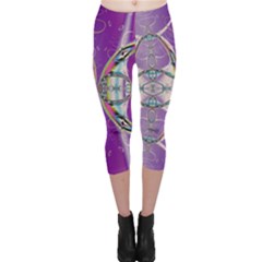 Abstract Colorful Art Pattern Design Fractal Capri Leggings 