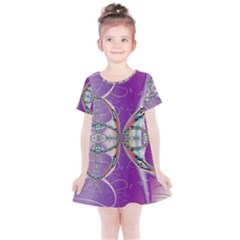 Abstract Colorful Art Pattern Design Fractal Kids  Simple Cotton Dress