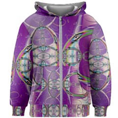 Abstract Colorful Art Pattern Design Fractal Kids  Zipper Hoodie Without Drawstring by Ravend