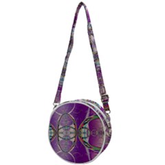 Abstract Colorful Art Pattern Design Fractal Crossbody Circle Bag