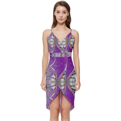 Abstract Colorful Art Pattern Design Fractal Wrap Frill Dress