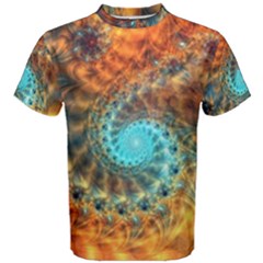 Fractal Math Abstract Mysterious Mystery Vortex Men s Cotton Tee by Ravend