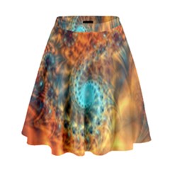 Fractal Math Abstract Mysterious Mystery Vortex High Waist Skirt by Ravend