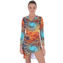 Fractal Math Abstract Mysterious Mystery Vortex Asymmetric Cut-out Shift Dress