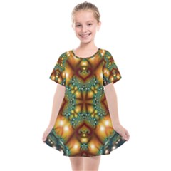 Background Abstract Fractal Annotation Texture Kids  Smock Dress