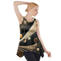 Space Futuristic Technology Digital Ai Generated Side Drop Tank Tunic