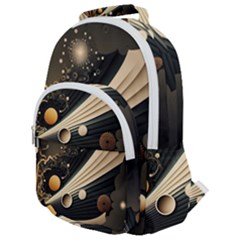 Space Futuristic Technology Digital Ai Generated Rounded Multi Pocket Backpack