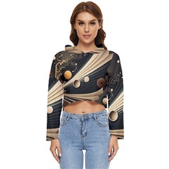 Space Futuristic Technology Digital Ai Generated Women s Lightweight Cropped Hoodie