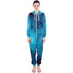 Spiral Stars Fractal Cosmos Explosion Big Bang Hooded Jumpsuit (ladies)