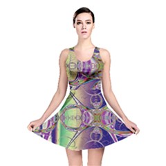 Fractal Abstract Digital Art Art Colorful Reversible Skater Dress by Ravend