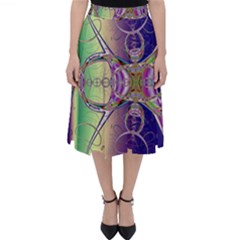 Fractal Abstract Digital Art Art Colorful Classic Midi Skirt by Ravend