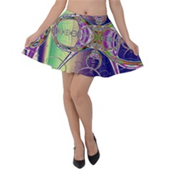 Fractal Abstract Digital Art Art Colorful Velvet Skater Skirt by Ravend