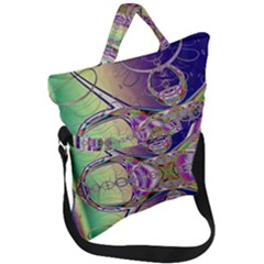 Fractal Abstract Digital Art Art Colorful Fold Over Handle Tote Bag