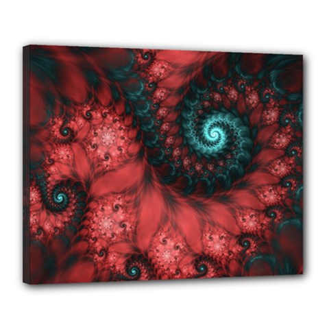 Fractal Spiral Vortex Pattern Art Digital Canvas 20  X 16  (stretched)