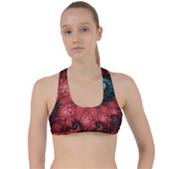 Fractal Spiral Vortex Pattern Art Digital Criss Cross Racerback Sports Bra