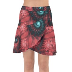 Fractal Spiral Vortex Pattern Art Digital Wrap Front Skirt
