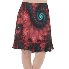 Fractal Spiral Vortex Pattern Art Digital Fishtail Chiffon Skirt by Ravend