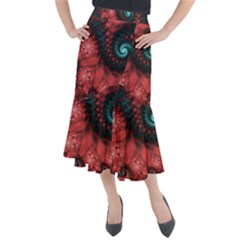 Fractal Spiral Vortex Pattern Art Digital Midi Mermaid Skirt by Ravend