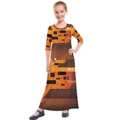 Technology Design Tech Computer Future Business Kids  Quarter Sleeve Maxi Dress