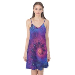 Fractal Fractals Spiral Vortex Blue Dark Art Camis Nightgown 