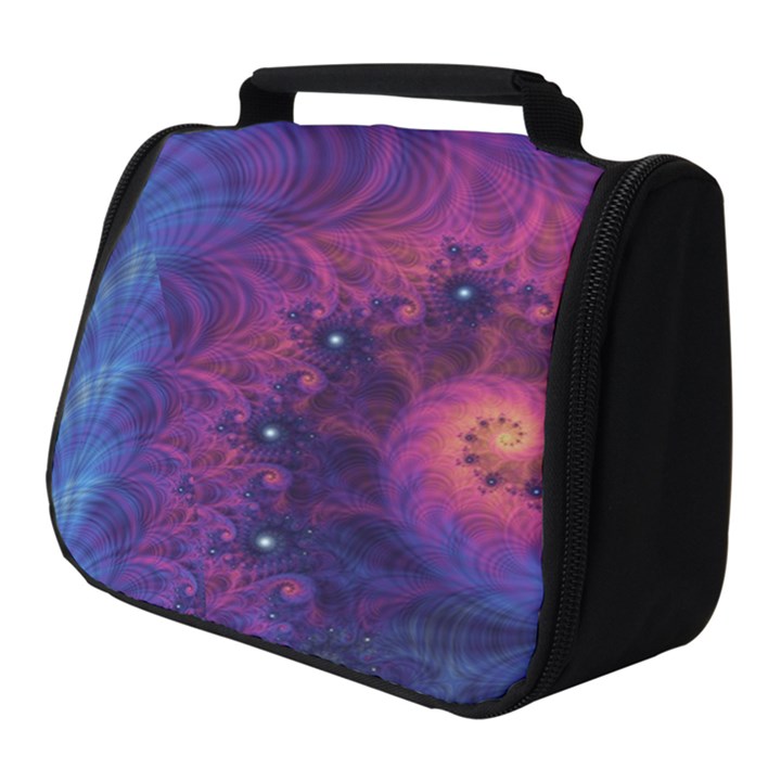 Fractal Fractals Spiral Vortex Blue Dark Art Full Print Travel Pouch (Small)