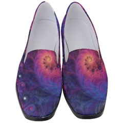 Fractal Fractals Spiral Vortex Blue Dark Art Women s Classic Loafer Heels by Ravend