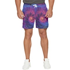 Fractal Fractals Spiral Vortex Blue Dark Art Men s Runner Shorts