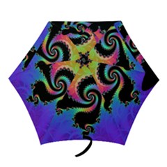 Fractal Spiral Vortex Swirl Whirlpool Math Mini Folding Umbrellas by Ravend