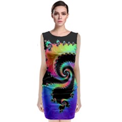 Fractal Spiral Vortex Swirl Whirlpool Math Sleeveless Velvet Midi Dress by Ravend