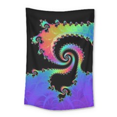 Fractal Spiral Vortex Swirl Whirlpool Math Small Tapestry by Ravend