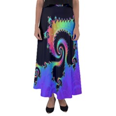 Fractal Spiral Vortex Swirl Whirlpool Math Flared Maxi Skirt by Ravend