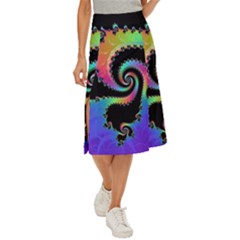 Fractal Spiral Vortex Swirl Whirlpool Math Midi Panel Skirt