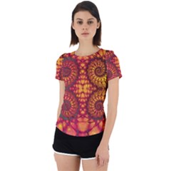 Art Pattern Fractal Design Abstract Artwork Back Cut Out Sport Tee