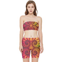 Art Pattern Fractal Design Abstract Artwork Stretch Shorts And Tube Top Set
