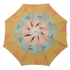 Leaves Pattern Design Colorful Decorative Texture Straight Umbrellas