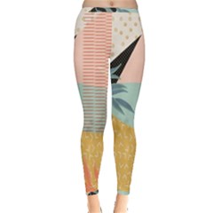 Leaves Pattern Design Colorful Decorative Texture Inside Out Leggings